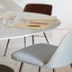 Chaise RELY HW7, Pieds bronze, Assise bleu clair, Coussin tissu Re-wool