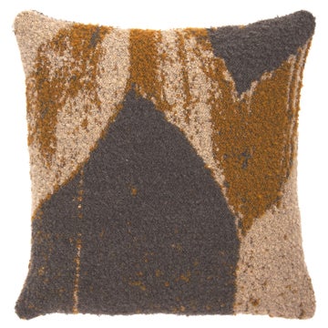 Coussin AVANA CHEVRON d'Ethnicraft, 50 x 50 cm, Taupe et moutarde