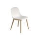 Chaise FIBER piétement bois, Blanc
