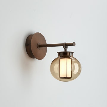 Applique BAI A DI DI BRONZE - DIFFUSEUR EN VERRE AMBRE de Parachilna