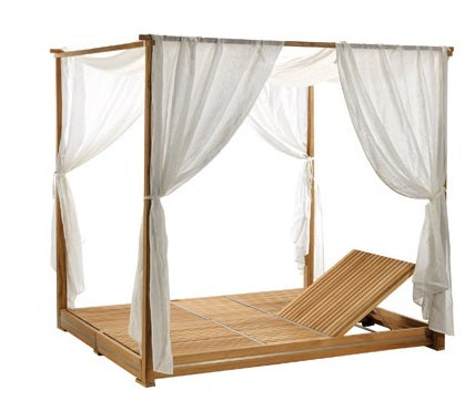 Bain de soleil avec baldaquin ESSENZA de Ethimo, Nature Bain de soleil avec baldaquin ESSENZA de Ethimo, Nature