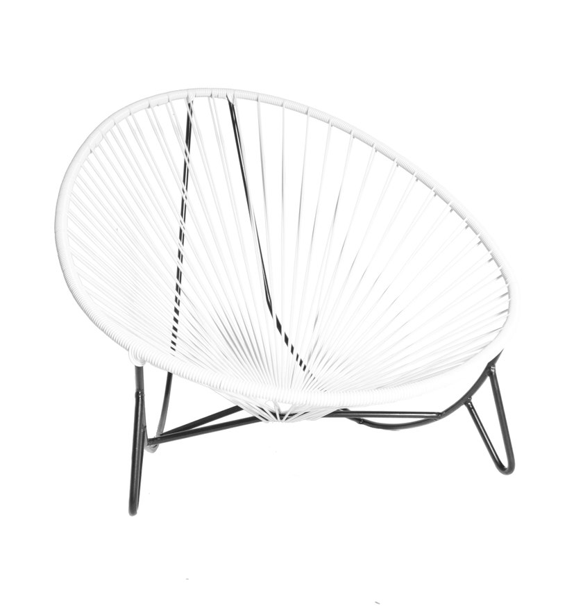Bain de soleil TULUM de Boqa avec structure noire, Blanc d'argent