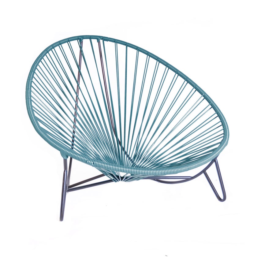 Bain de soleil TULUM de Boqa avec structure noire, Bleu océan Bain de soleil TULUM de Boqa avec structure noire, Bleu océan
