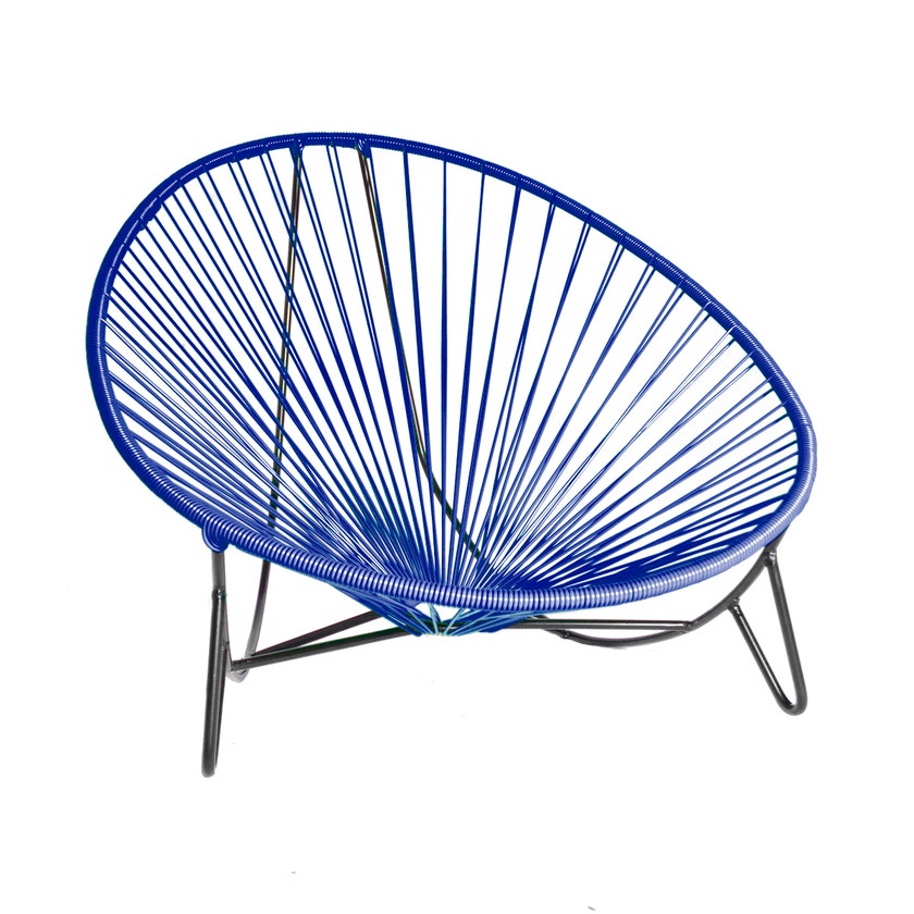 Bain de soleil TULUM de Boqa avec structure noire, Bleu nuit Bain de soleil TULUM de Boqa avec structure noire, Bleu nuit