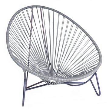 Bain de soleil TULUM de Boqa avec structure noire, Gris