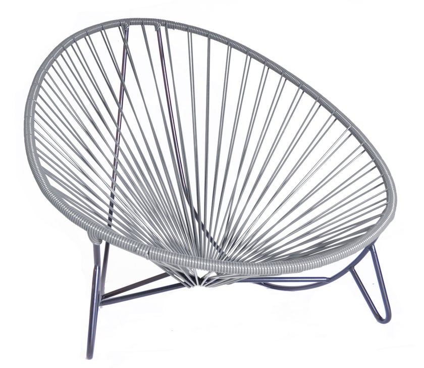 Bain de soleil TULUM de Boqa avec structure noire, Gris Bain de soleil TULUM de Boqa avec structure noire, Gris