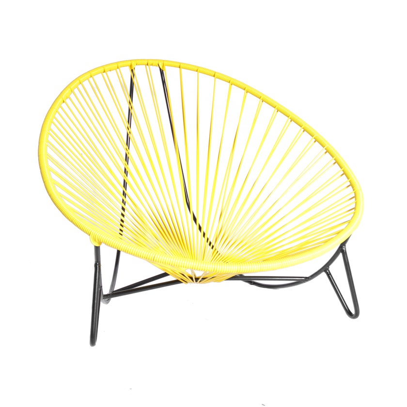 Bain de soleil TULUM de Boqa avec structure noire, Jaune impérial Bain de soleil TULUM de Boqa avec structure noire, Jaune impérial