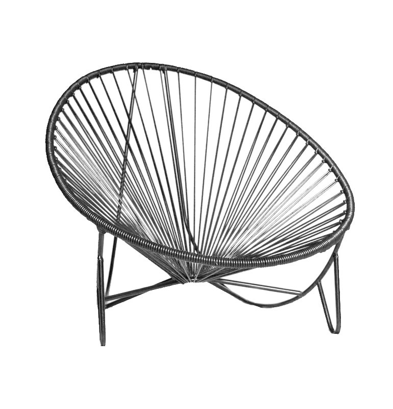 Bain de soleil TULUM de Boqa avec structure noire, Noir d'aniline