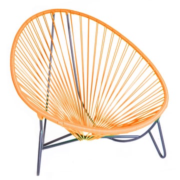 Bain de soleil TULUM de Boqa avec structure noire, Orange