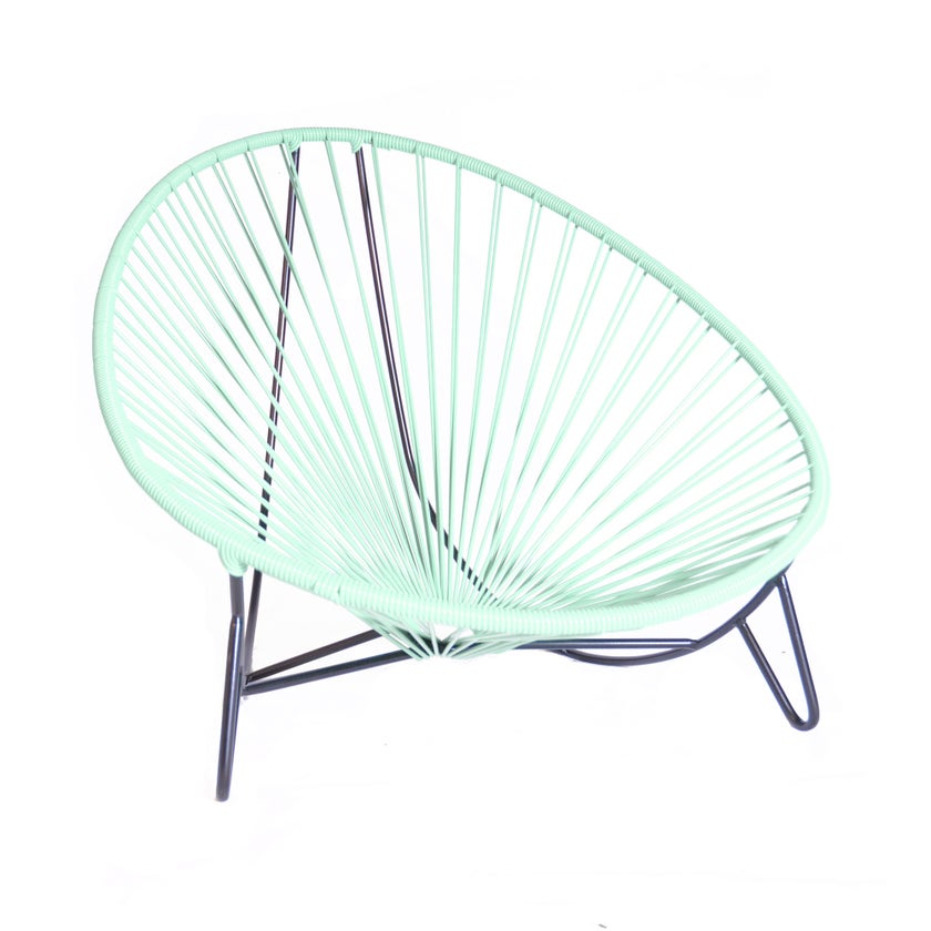 Bain de soleil TULUM de Boqa avec structure noire, Vert d'eau Bain de soleil TULUM de Boqa avec structure noire, Vert d'eau