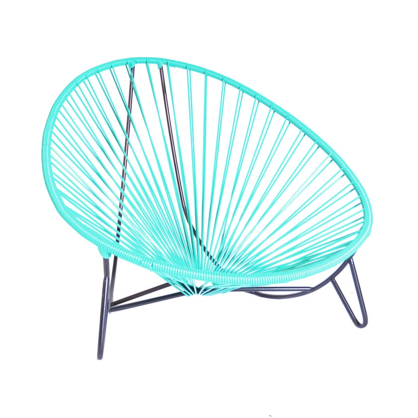 Bain de soleil TULUM de Boqa avec structure noire, Vert turquoise Bain de soleil TULUM de Boqa avec structure noire, Vert turquoise