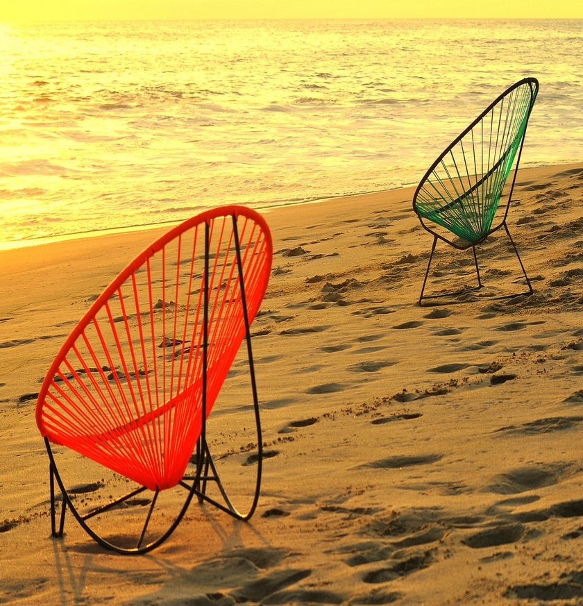 Bain de soleil TULUM de Boqa avec structure noire, Vert turquoise