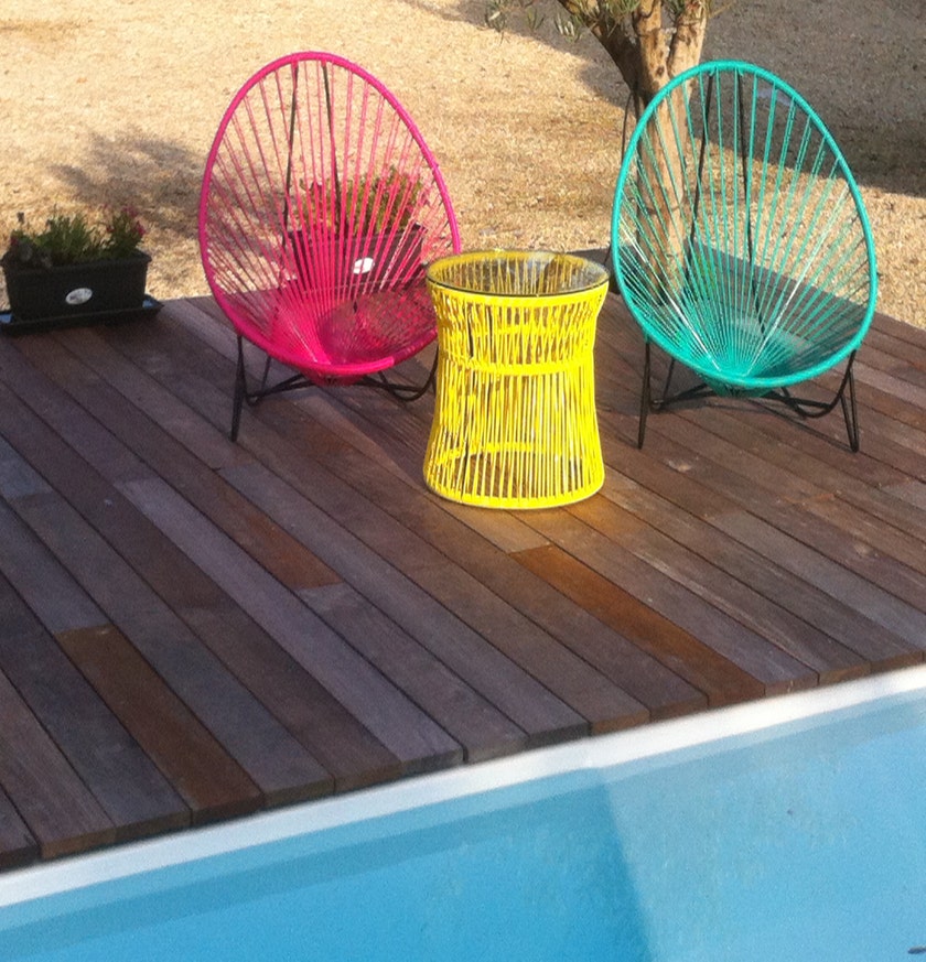 Bain de soleil TULUM de Boqa avec structure noire, Vert turquoise