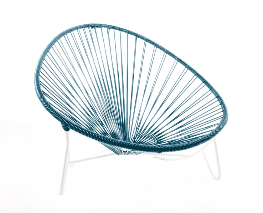 Bain de soleil TULUM de Boqa avec structure blanche, Bleu océan Bain de soleil TULUM de Boqa avec structure blanche, Bleu océan