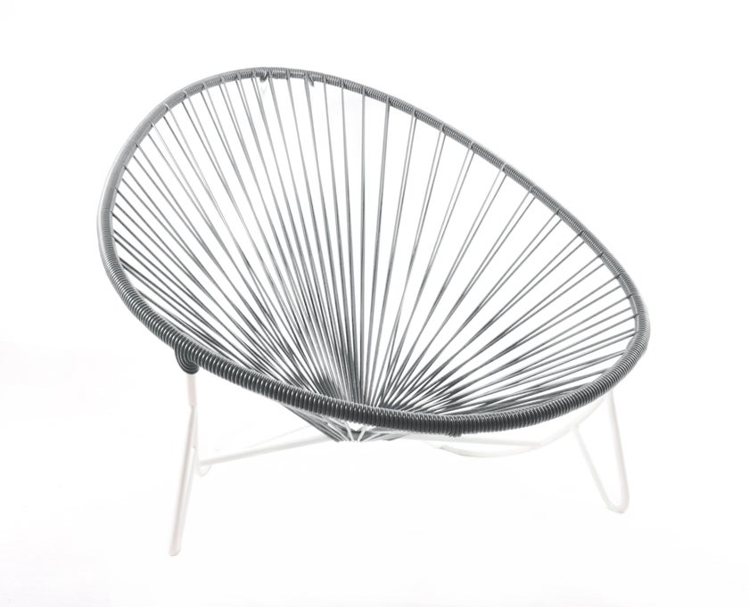 Bain de soleil TULUM de Boqa avec structure blanche, Gris Bain de soleil TULUM de Boqa avec structure blanche, Gris