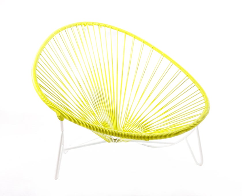 Bain de soleil TULUM de Boqa avec structure blanche, Jaune impérial Bain de soleil TULUM de Boqa avec structure blanche, Jaune impérial