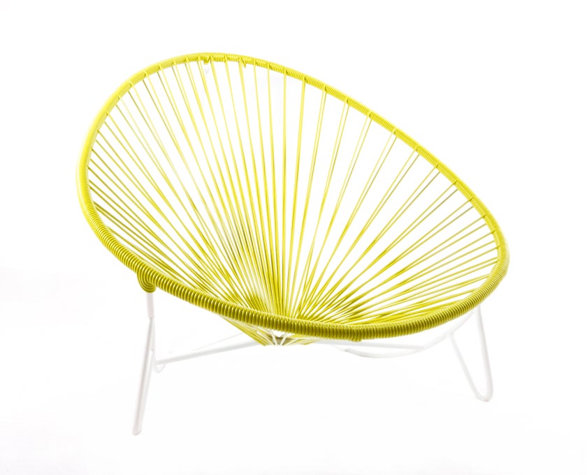 Bain de soleil TULUM de Boqa avec structure blanche, Jaune moutarde Bain de soleil TULUM de Boqa avec structure blanche, Jaune moutarde