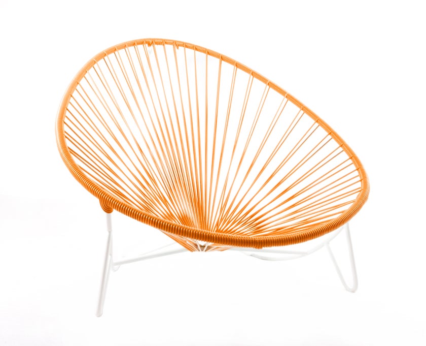 Bain de soleil TULUM de Boqa avec structure blanche, Orange Bain de soleil TULUM de Boqa avec structure blanche, Orange