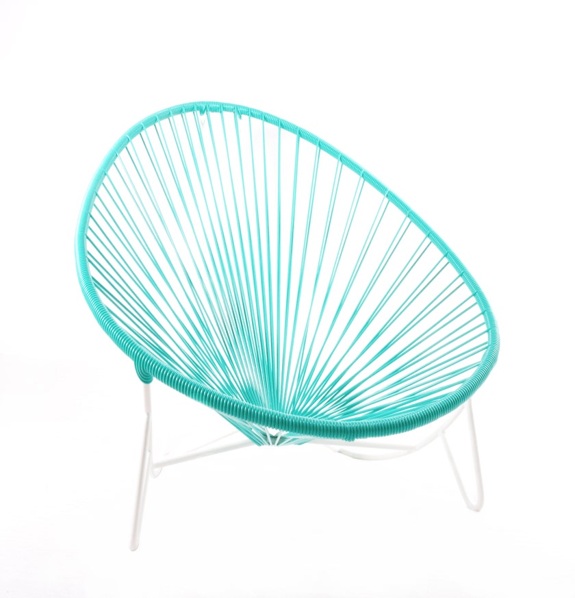 Bain de soleil TULUM de Boqa avec structure blanche, Vert turquoise