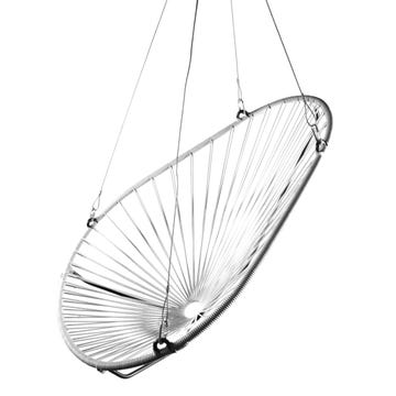 Balancelle Acapulco de Boqa avec structure noir, Blanc d'argent