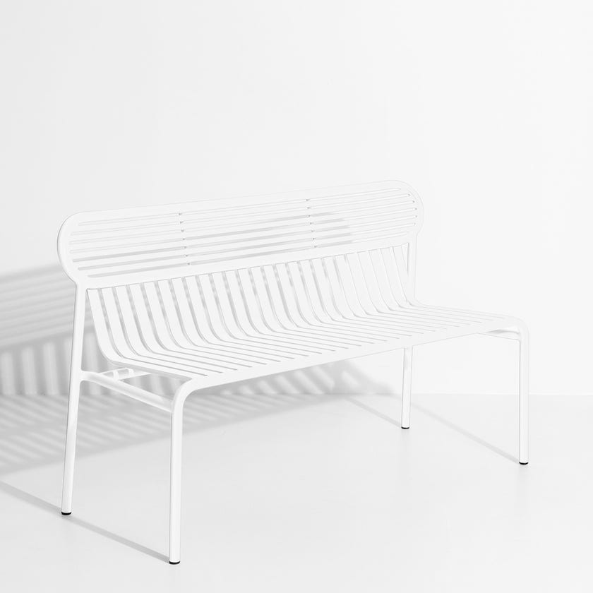 Banc avec dossier WEEK-END de Petite Friture, Blanc Banc avec dossier WEEK-END de Petite Friture, Blanc