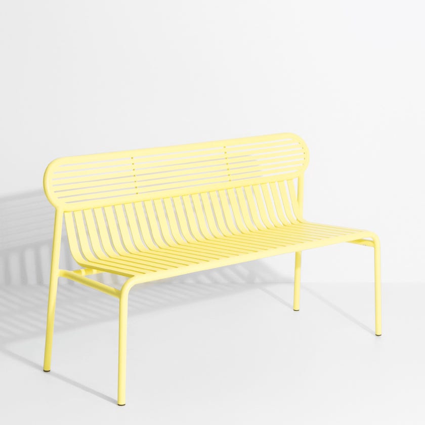 Banc avec dossier WEEK-END de Petite Friture, Jaune Banc avec dossier WEEK-END de Petite Friture, Jaune