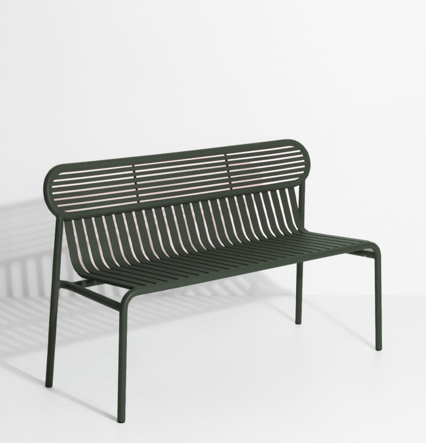 Banc avec dossier WEEK-END de Petite Friture, Vert Bouteille 