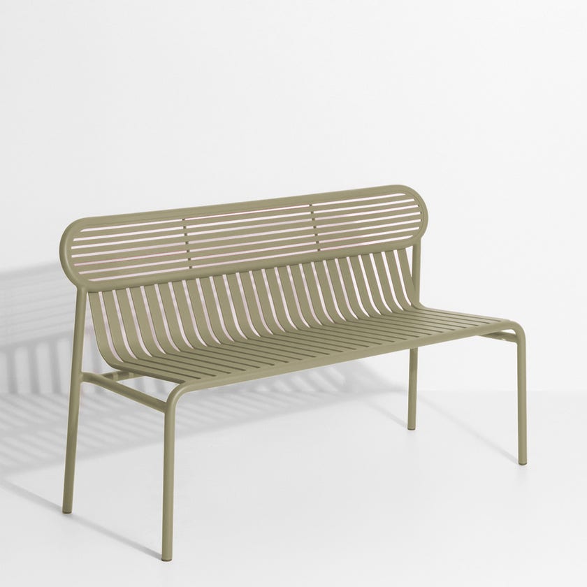 Banc avec dossier WEEK-END de Petite Friture, Vert Jade Banc avec dossier WEEK-END de Petite Friture, Vert Jade