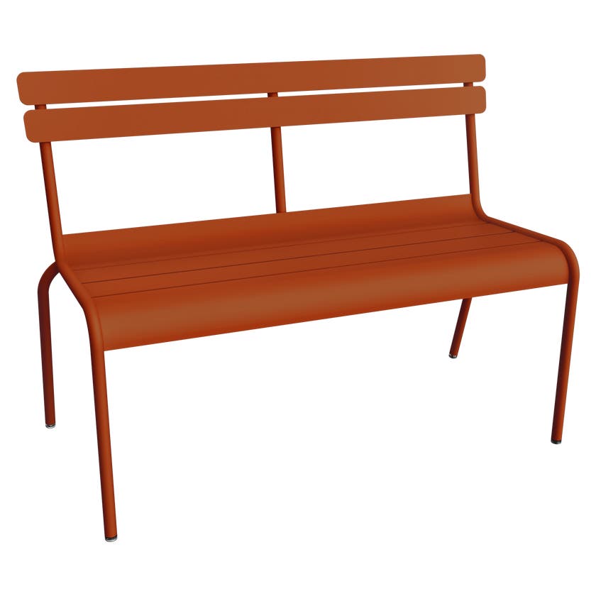 Banc avec dossier LUXEMBOURG de Fermob, Orange confite Banc avec dossier LUXEMBOURG de Fermob, Orange confite