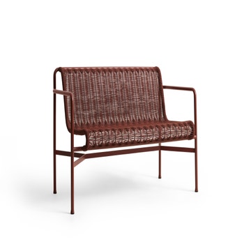 Banc avec dossier PALISSADE CORD, Iron red