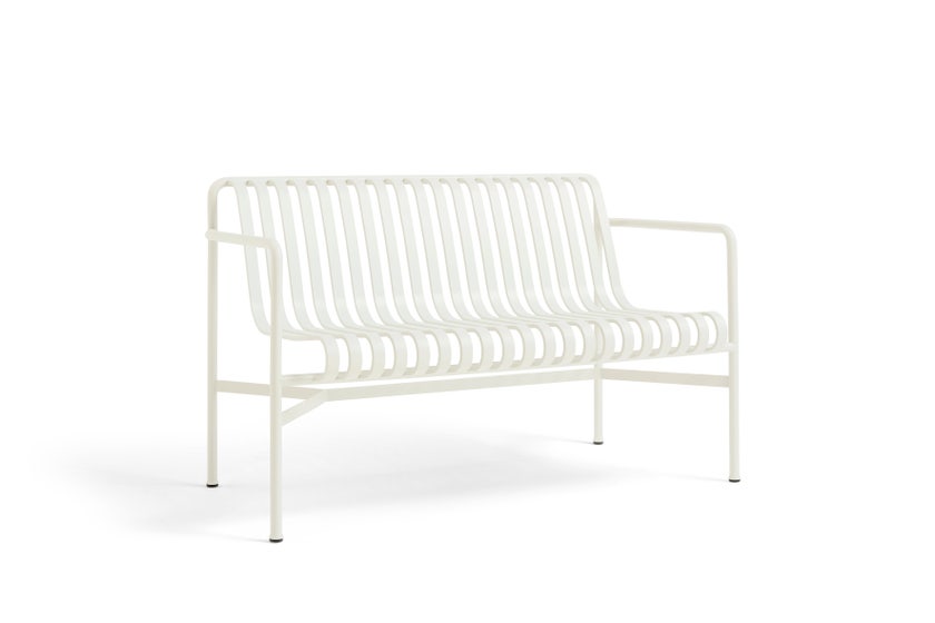 Banc avec dossier PALISSADE de Hay, Cream white Banc avec dossier PALISSADE de Hay, Cream white