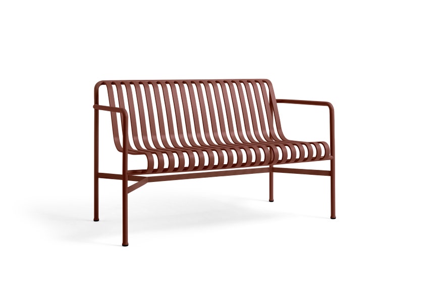 Banc avec dossier PALISSADE de Hay, Iron red Banc avec dossier PALISSADE de Hay, Iron red