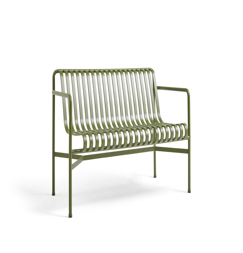Banc avec dossier PALISSADE de Hay, Olive