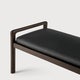 Banc Jack - acajou vernis - brun foncé - cuir Black