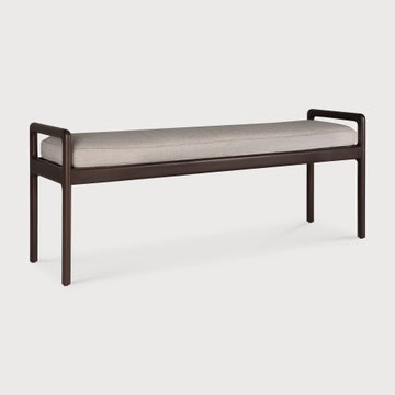 Banc Jack - acajou vernis - brun foncé - tissu Ivory
