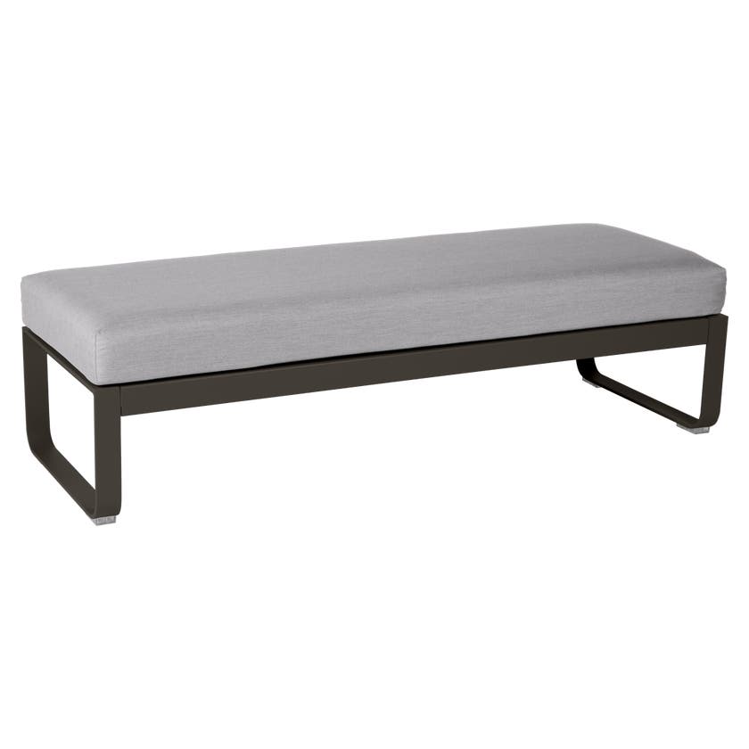 Banquette BELLEVIE 2 places de Fermob, Coussin Taupe grisé, Tonka Banquette BELLEVIE 2 places de Fermob, Coussin Taupe grisé, Tonka