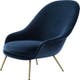 Fauteuil Lounge haut BAT de Gubi, Laiton vieilli