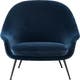 Fauteuil Lounge BAT High Back, Base Conic Black Mat, Tissu Velluto G075/420 Cat.B