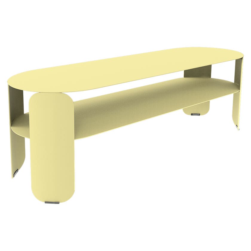 Console basse BEBOP 120x40cm de Fermob, Citron givré Console basse BEBOP 120x40cm de Fermob, Citron givré