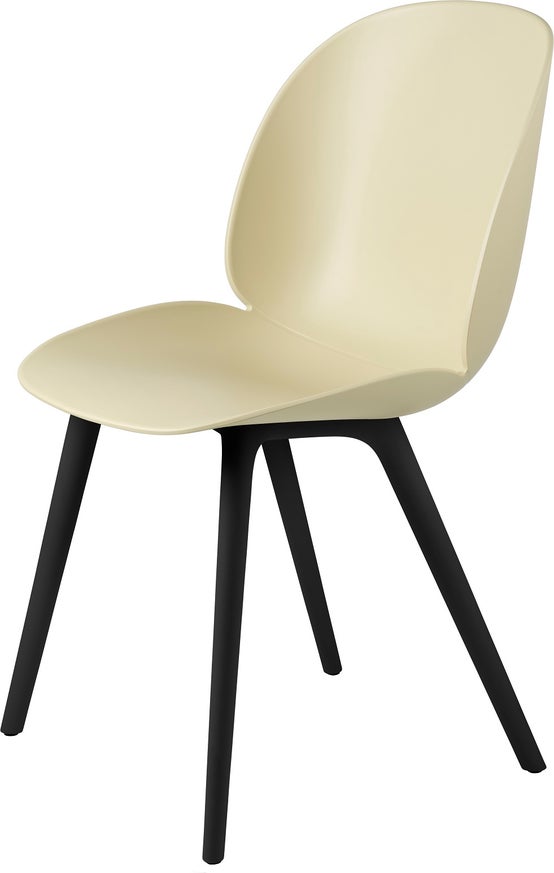 Chaise BEETLE unupholstered Plastic base de Gubi, Pieds noir, Assise Vert pastel Chaise BEETLE unupholstered Plastic base de Gubi, Pieds noir, Assise Vert pastel
