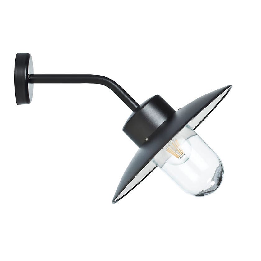 Applique col de cygne BELCOUR n°8 de Roger Pradier®, Verre clair et noir Applique col de cygne BELCOUR n°8 de Roger Pradier®, Verre clair et noir