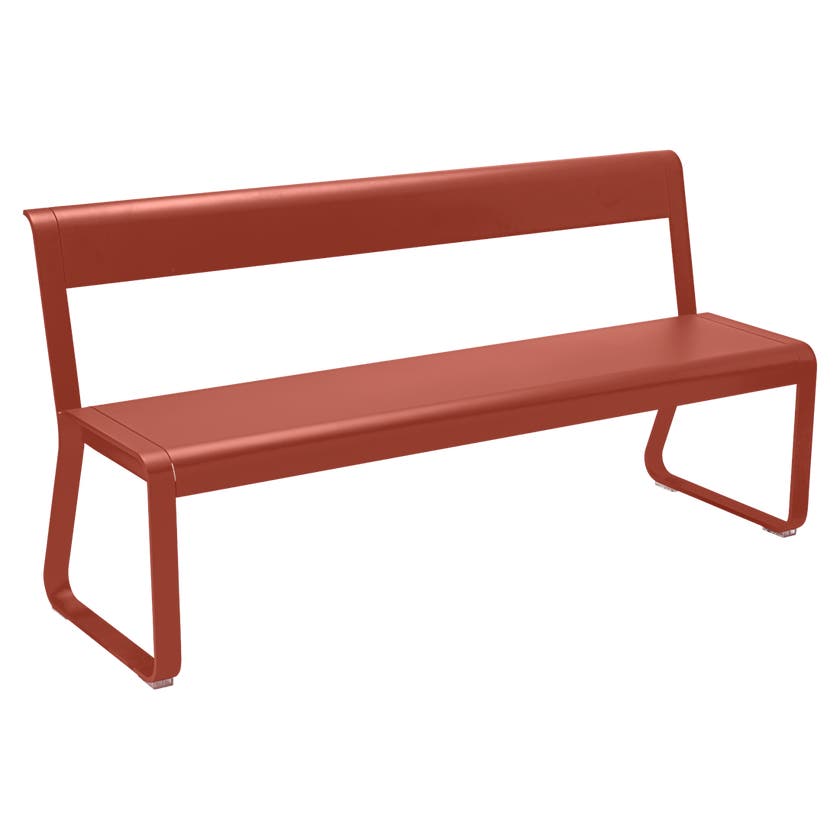 Banc à dossier BELLEVIE de Fermob, ocre rouge Banc à dossier BELLEVIE de Fermob, ocre rouge