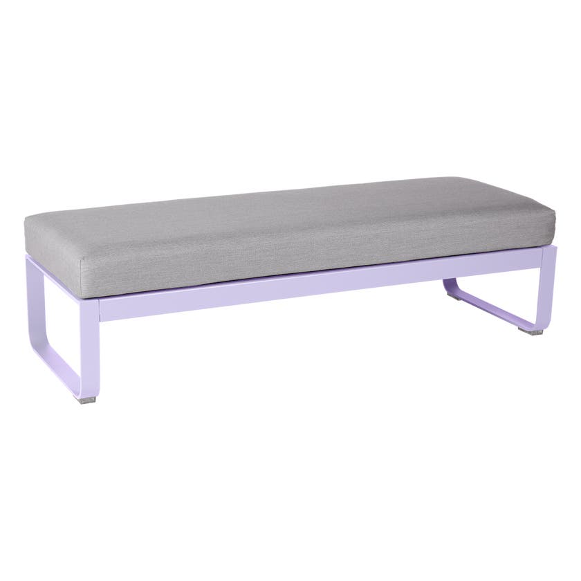 Banquette BELLEVIE 2 places de Fermob, Coussin Gris flanelle, Guimauve Banquette BELLEVIE 2 places de Fermob, Coussin Gris flanelle, Guimauve