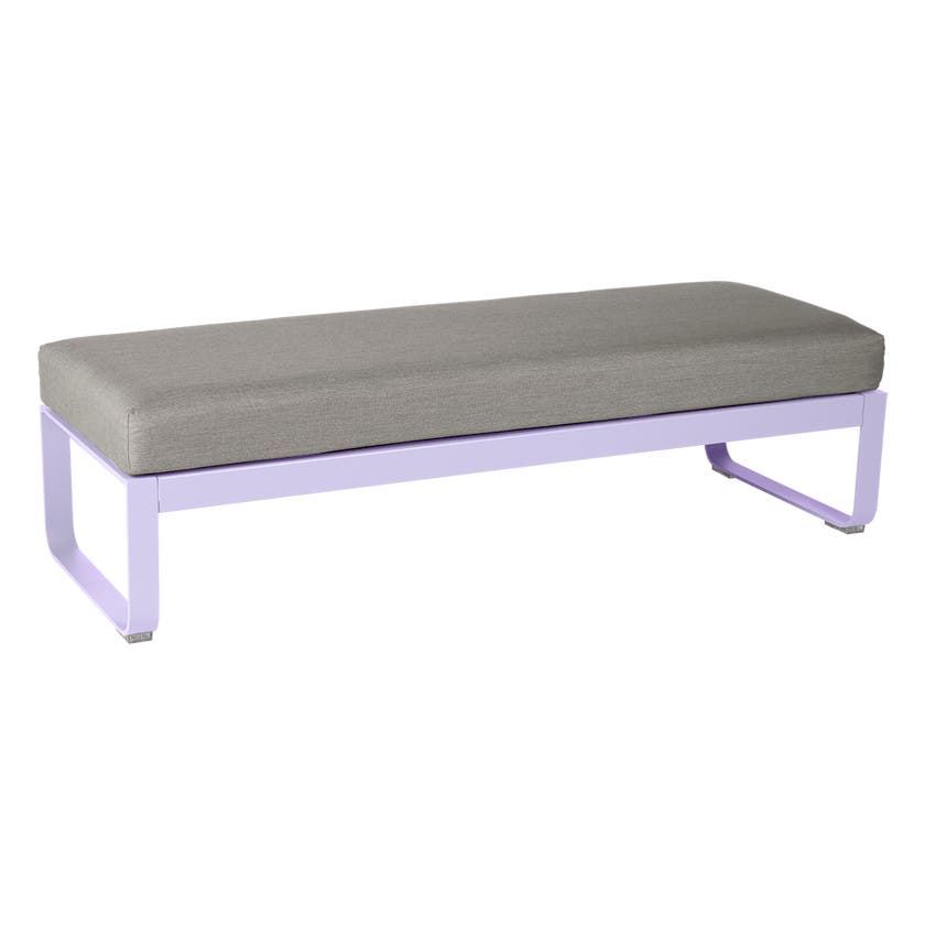 Banquette BELLEVIE 2 places de Fermob, Coussin Taupe grisé, Guimauve Banquette BELLEVIE 2 places de Fermob, Coussin Taupe grisé, Guimauve