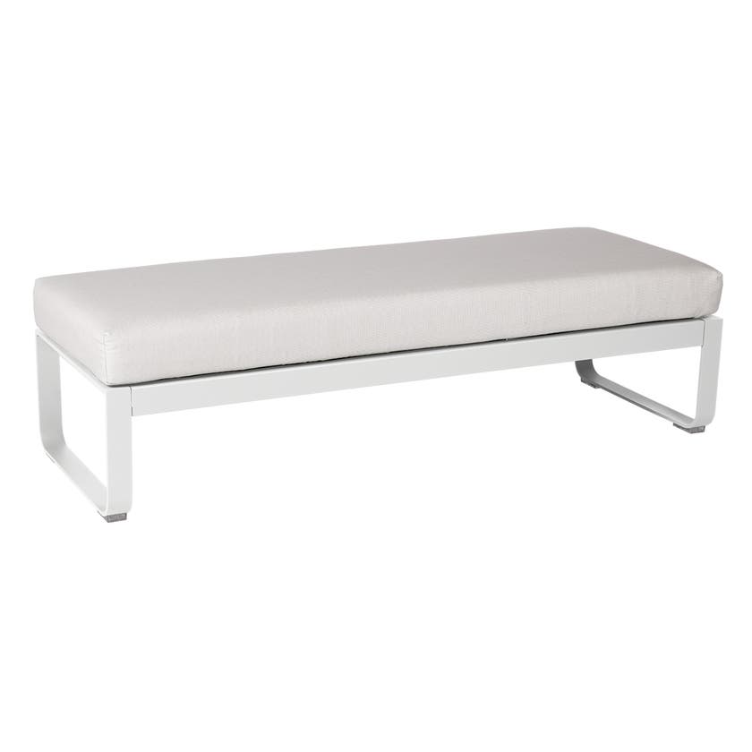 Banquette BELLEVIE 2 places de Fermob, Coussin Gris graphite, Gris lapilli Banquette BELLEVIE 2 places de Fermob, Coussin Gris graphite, Gris lapilli