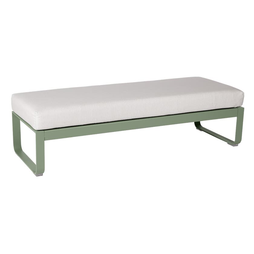 Banquette BELLEVIE 2 places de Fermob, Coussin Blanc grisé, Cactus Banquette BELLEVIE 2 places de Fermob, Coussin Blanc grisé, Cactus