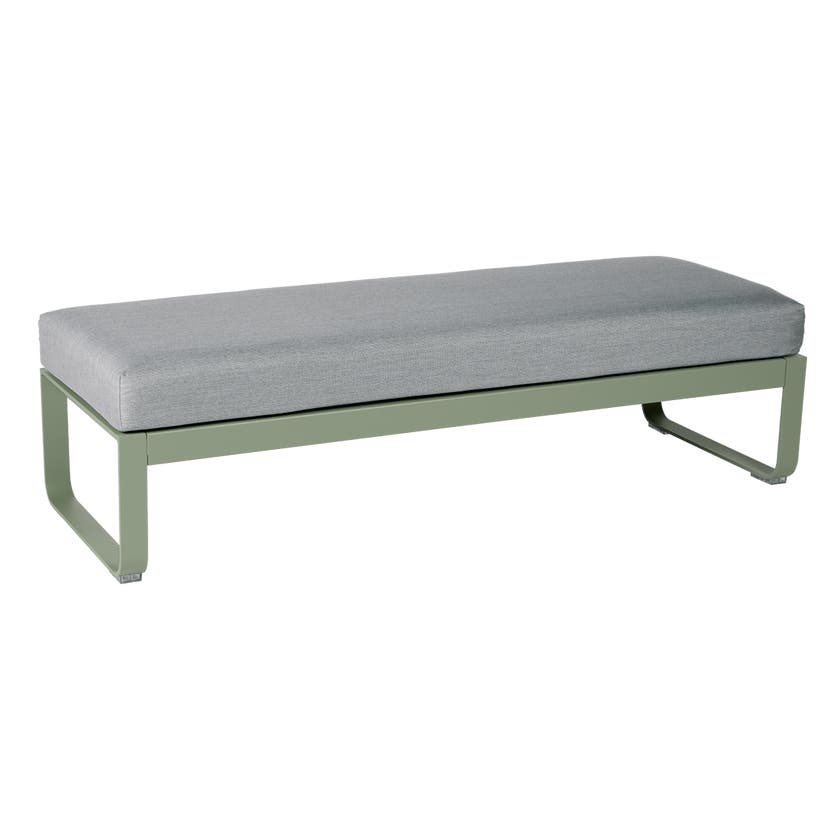 Banquette BELLEVIE 2 places de Fermob, Coussin Gris flanelle, Cactus Banquette BELLEVIE 2 places de Fermob, Coussin Gris flanelle, Cactus