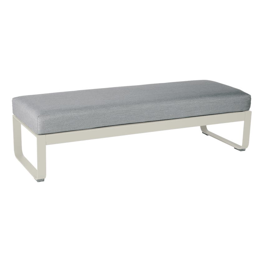 Banquette BELLEVIE 2 places de Fermob, Coussin Gris flanelle, Gris argile Banquette BELLEVIE 2 places de Fermob, Coussin Gris flanelle, Gris argile