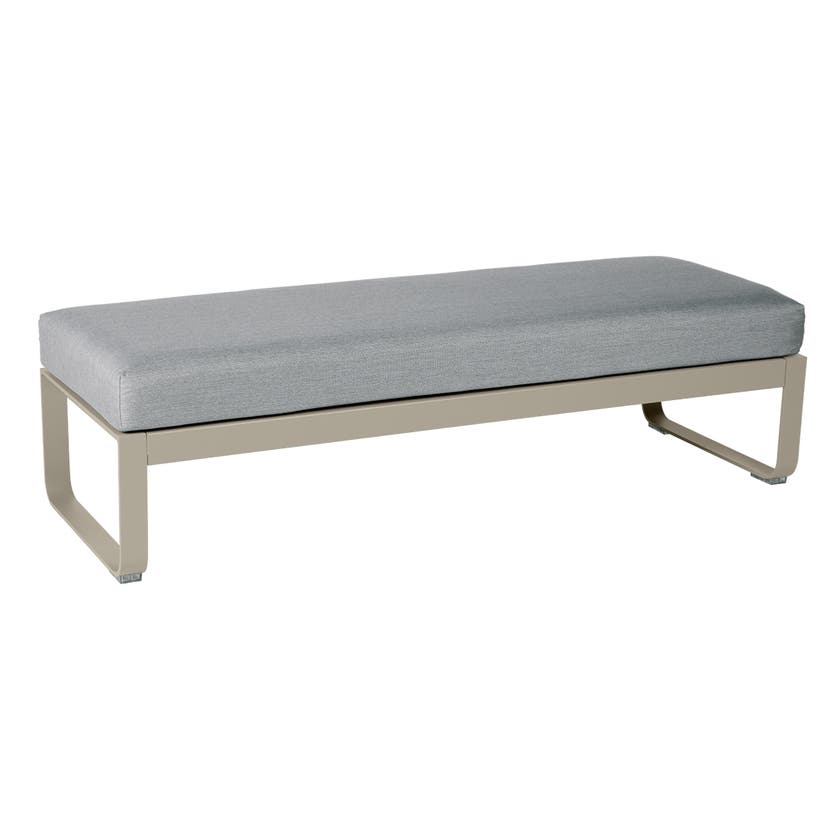 Banquette BELLEVIE 2 places de Fermob, Coussin Gris flanelle, Muscade Banquette BELLEVIE 2 places de Fermob, Coussin Gris flanelle, Muscade