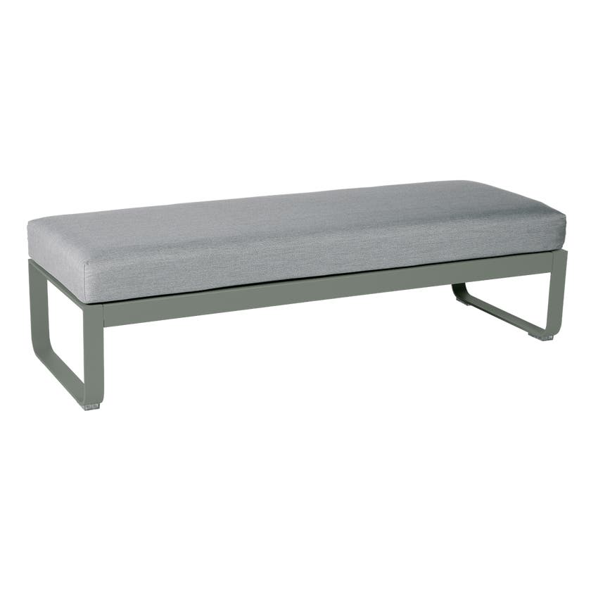 Banquette BELLEVIE 2 places de Fermob, Coussin Gris flanelle, Romarin Banquette BELLEVIE 2 places de Fermob, Coussin Gris flanelle, Romarin